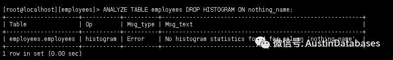 MYSQL 8 Histogram statistics 直方图是什么样的