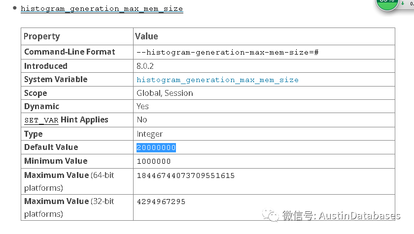 MYSQL 8 Histogram statistics 直方图是什么样的