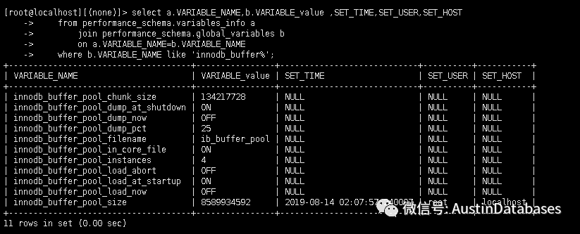 MYSQL 8如何定住你的set variables