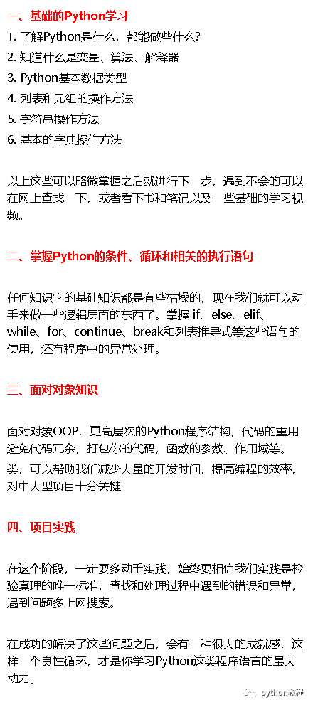 自学Python的基础知识点和路径是什么