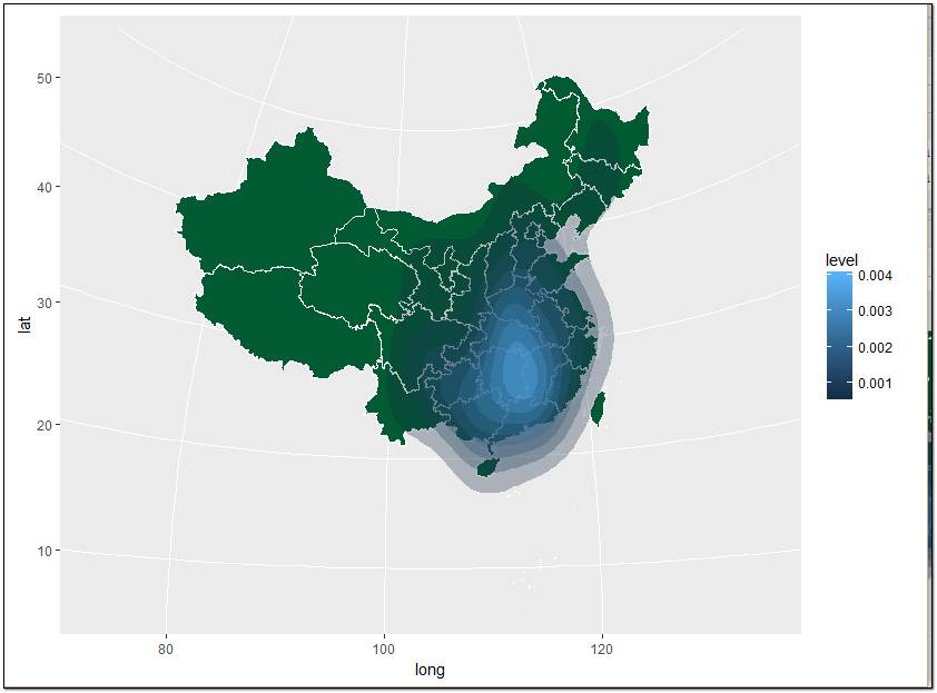 R语言可视化中ggplot绘制中心密度辐射图是怎样的