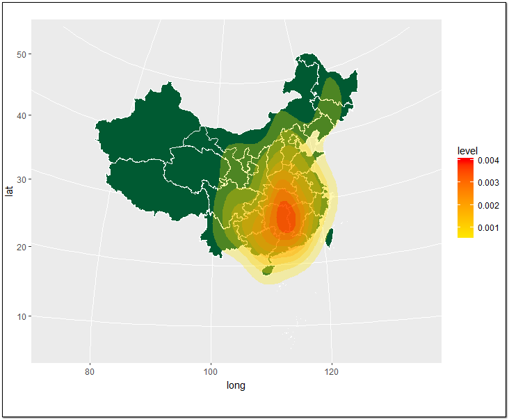 R语言可视化中ggplot绘制中心密度辐射图是怎样的