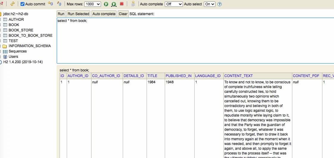 SpringBoot DB中h2databse集成的示例分析