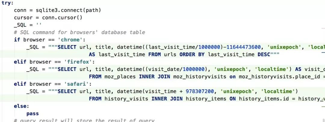怎么用python获取的浏览器历史浏览记录
