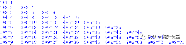 Python中怎么實(shí)現(xiàn)九九乘法表