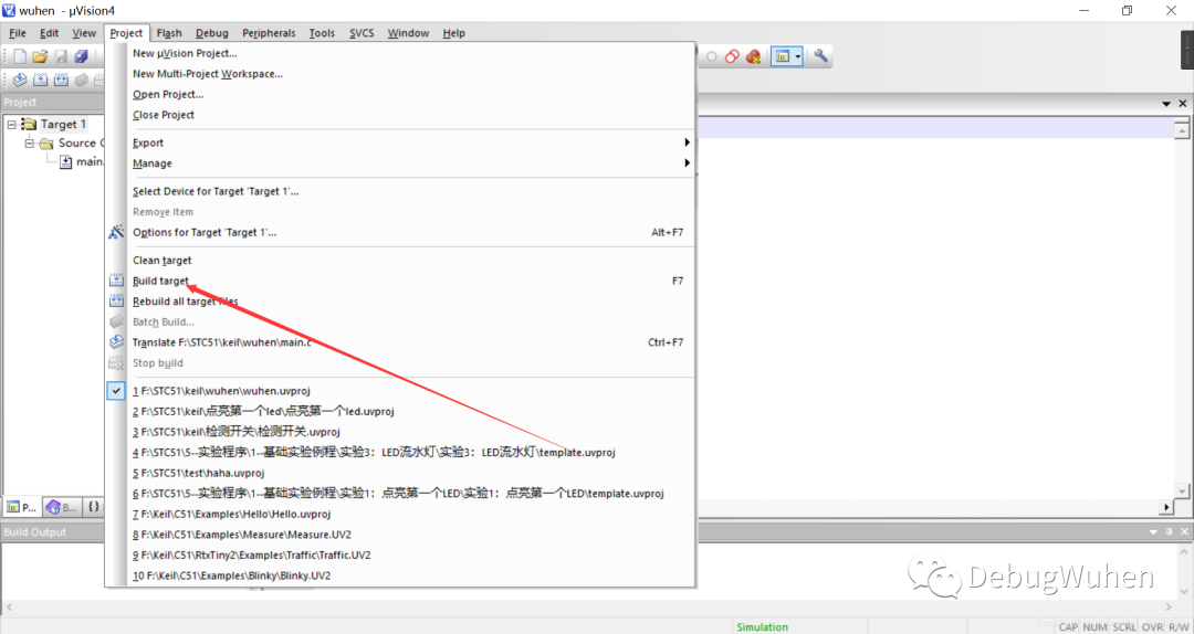 keil4+proteus 51如何实现单片机点亮led灯