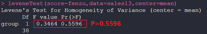 R语言方差齐次检验是怎样的