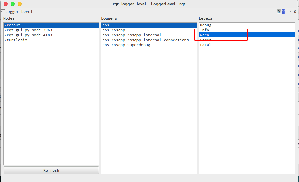 如何使用 rqt_console 调试日志