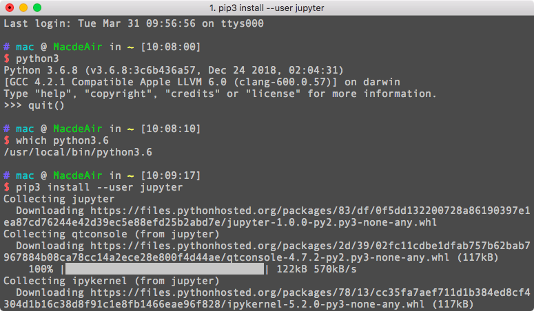 Mac 10.13如何安装Python-3.6.8和IPython-Notebook