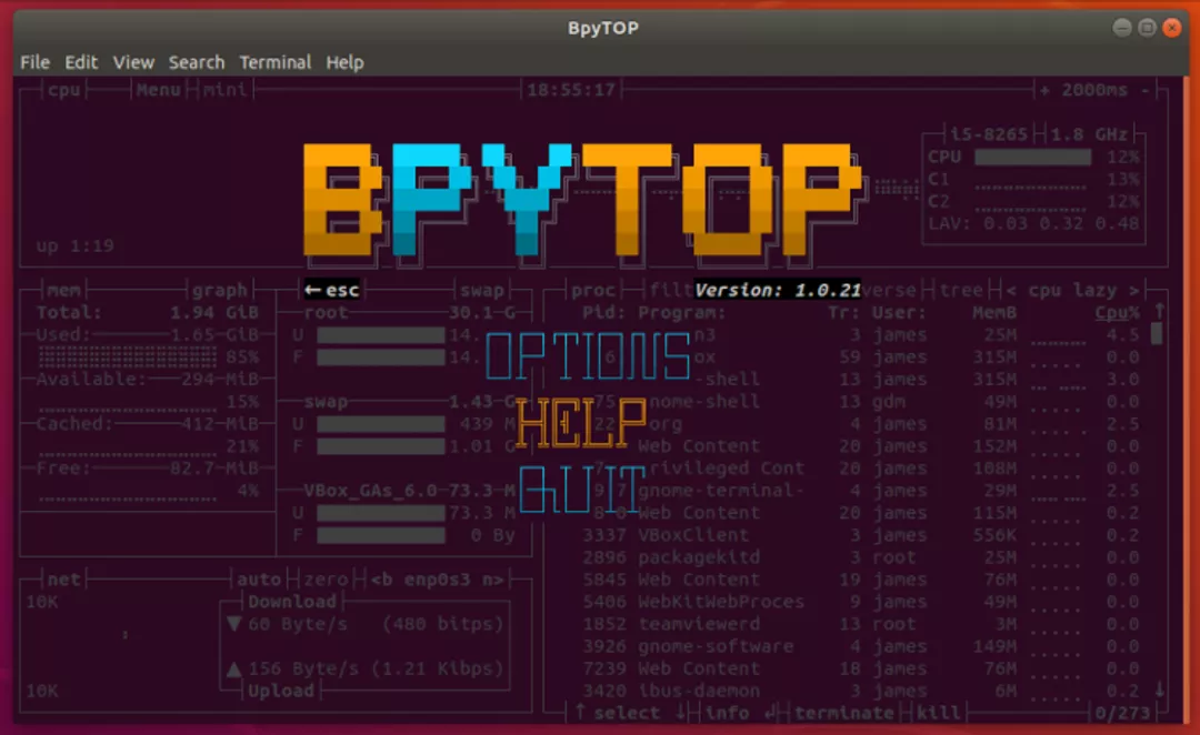 怎么使用Python的Bpytop