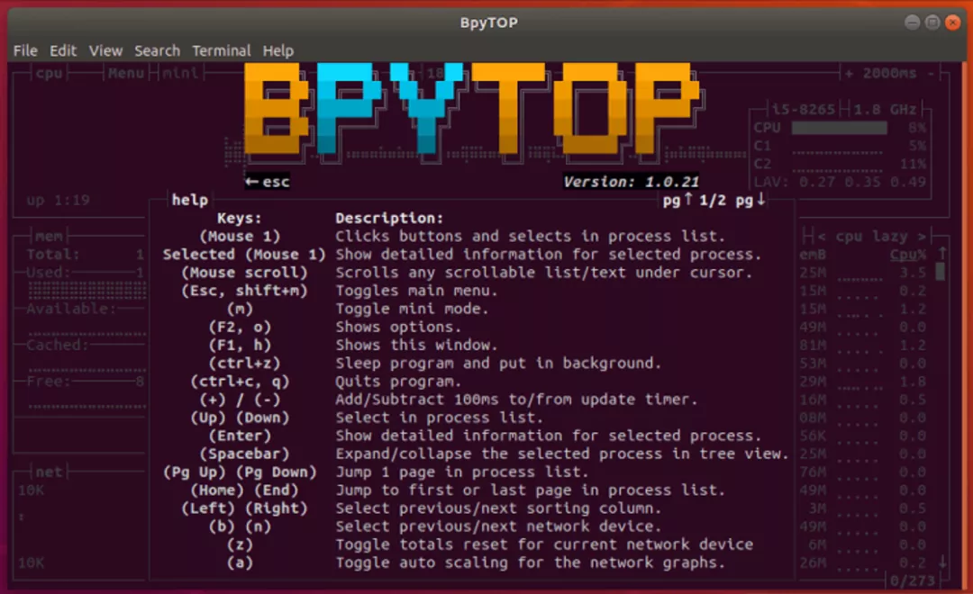 怎么使用Python的Bpytop