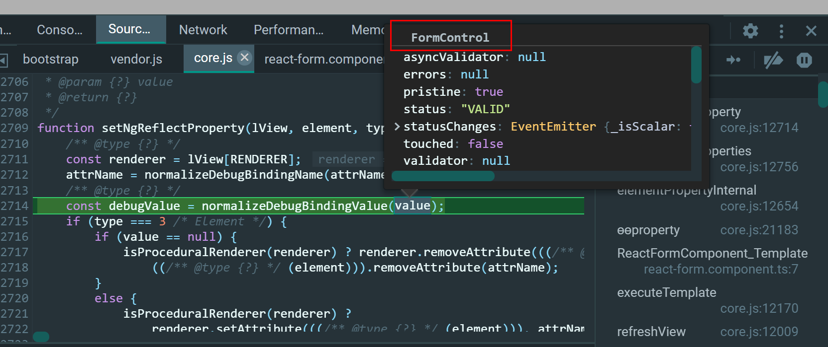 Angular form控件原生HTML代码里ng-reflect-form属性和其值的生成时机是什么
