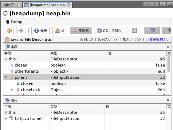 如何从JVM heap dump里查找没有关闭文件的引用