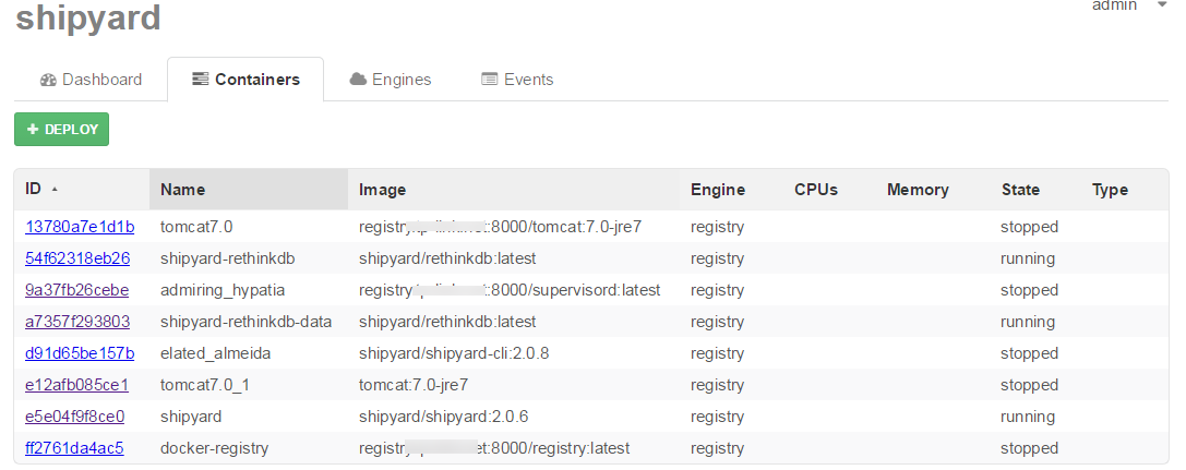 Docker集中化web界面管理平台shipyard的示例分析