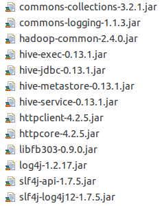 Eclipse中操作Hive、HDFS时的jar包有哪些