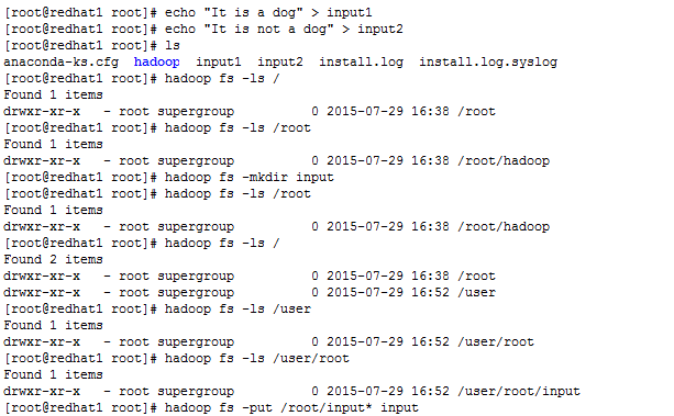RedHat Linux上Hadoop集群环境WordCount的示例分析