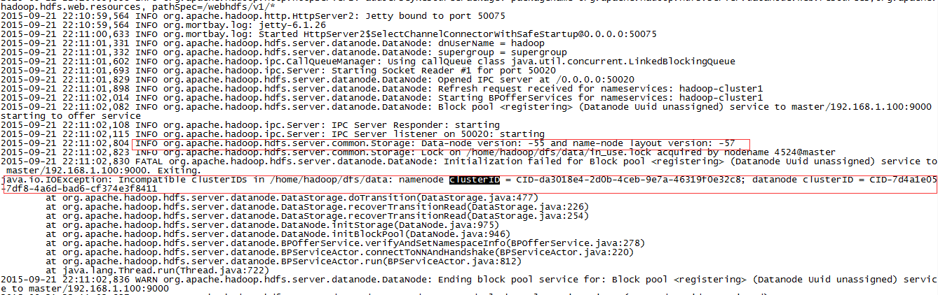 hadoop2.5.2启动发现DataNode没有启动怎么办