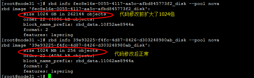 如何修复nova的后端镜像文件挂ceph、生成虚拟机文件变大1024倍bug