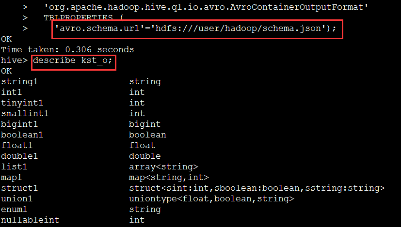 Hive中AVRO数据存储格式的示例分析