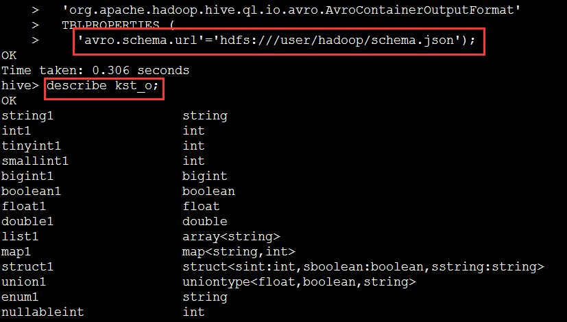 Hive中AVRO數(shù)據(jù)存儲(chǔ)格式的示例分析