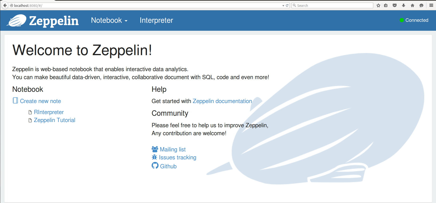 Apache Zeppelin Notebook和R的示例分析