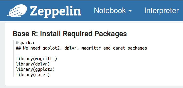Apache Zeppelin Notebook和R的示例分析