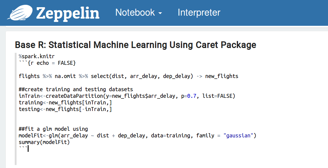 Apache Zeppelin Notebook和R的示例分析