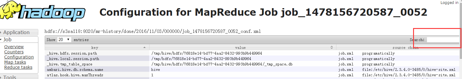 如何在Hadoop中查看MR执行的SQL语句