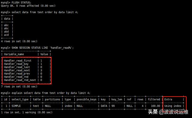 如何理解MySQL handler相关状态参数