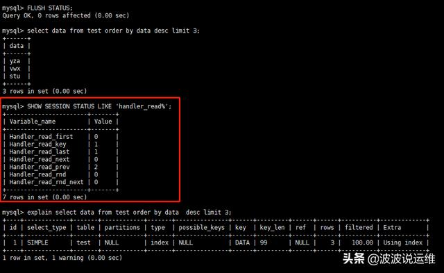 如何理解MySQL handler相关状态参数