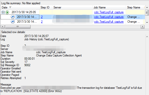 SQLServer數(shù)據(jù)庫中開啟CDC因REPLICATION導致事務日志空間被占滿該怎么辦