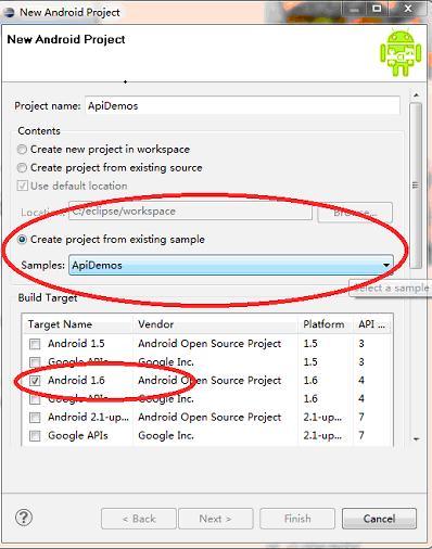 Android ApiDemo中怎样创建ApiDemo示例工程