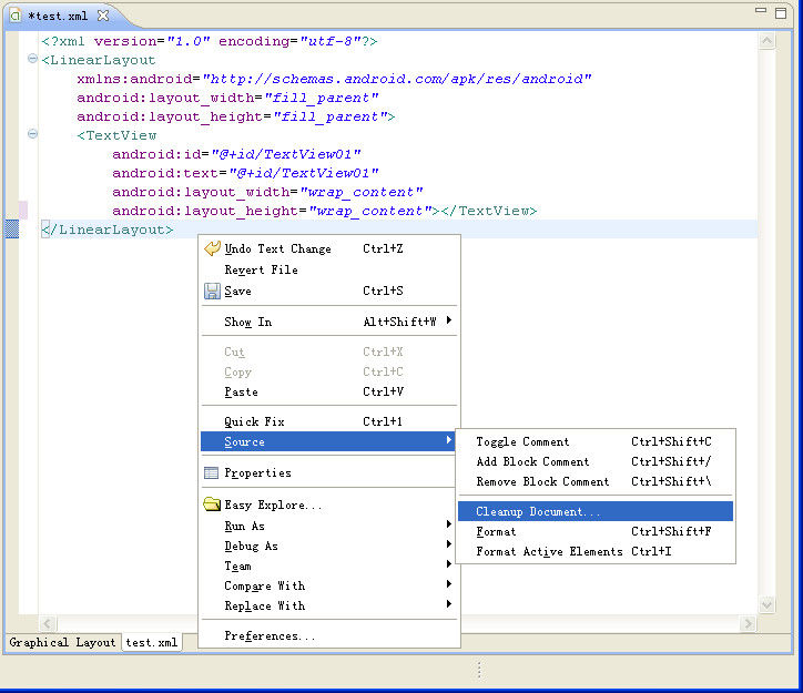 Eclipse Android项目中XML文件格式化配置的示例分析