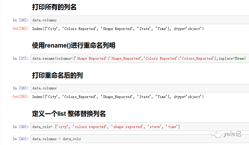 怎么重命名Pandas DataFrame中的列名