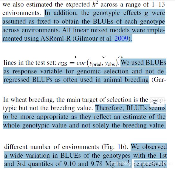 GWAS和GS分析中到底是用BLUE值还是BLUP值