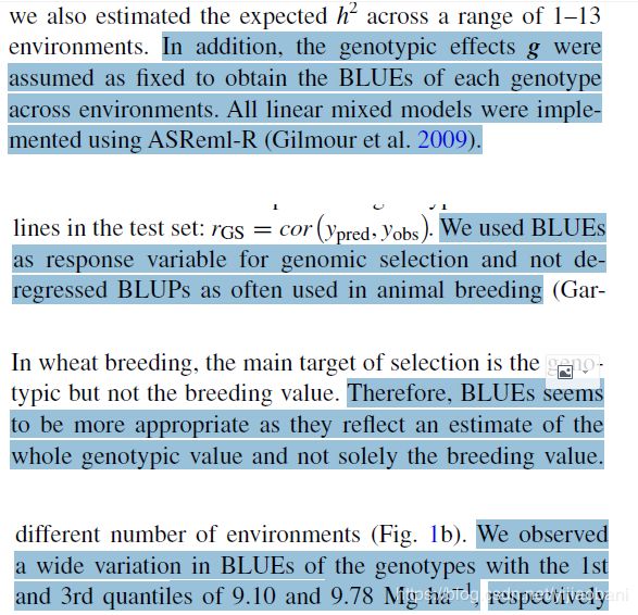 GWAS和GS分析中到底是用BLUE值還是BLUP值