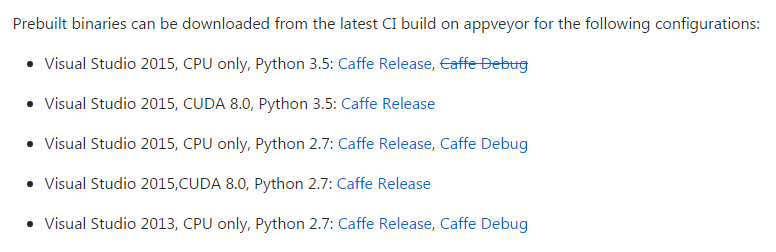 Caffe+Windows7+Visual Studio 2015+Python+CPU的配置是什么
