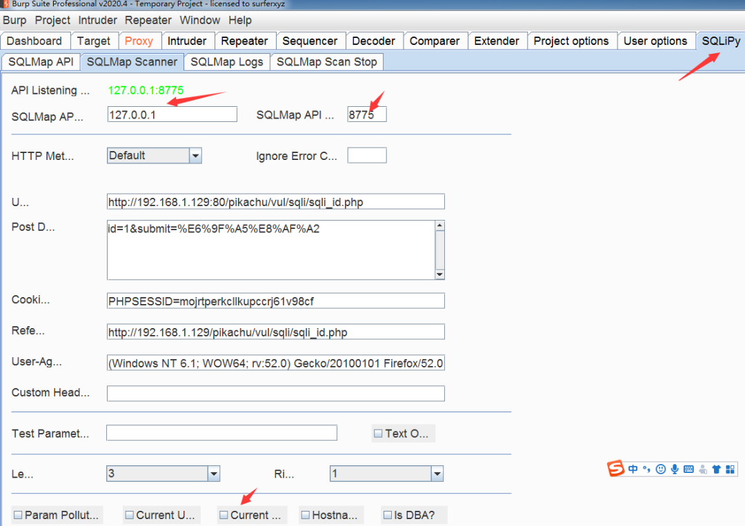 Burpsuite中如何使用SQLiPy插件