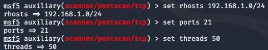 Metasploit中如何指定端口扫描主机