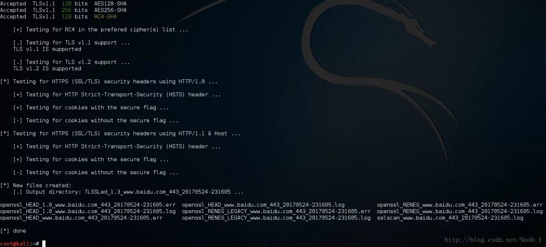 如何分析kali渗透测试中服务器SSL/TLS快速检测工具TLSSLed