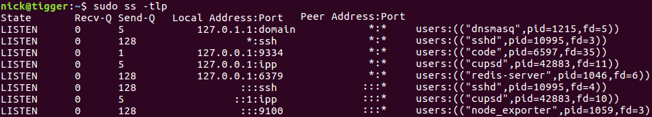 linux 中ss命令如何使用