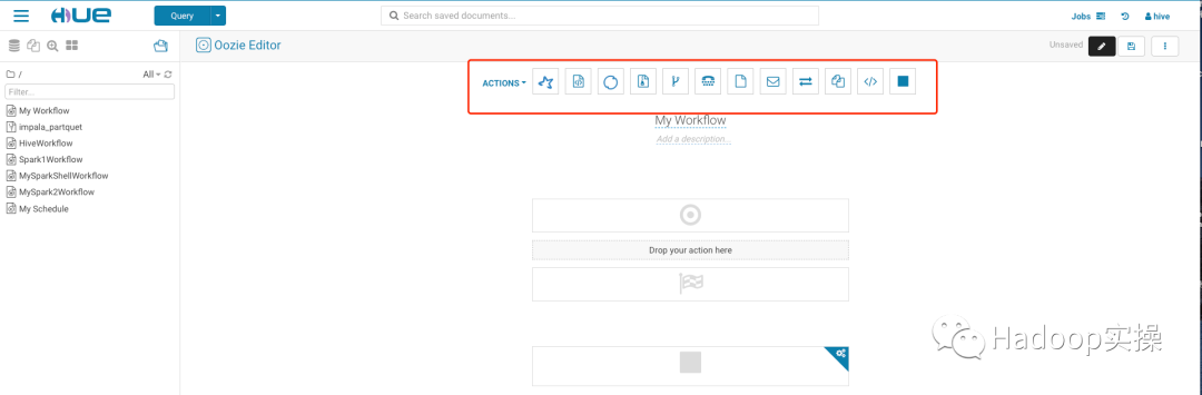 如何禁用Hue中Oozie的部分Action