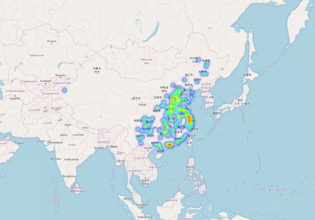 R语言 leaflet怎么实现热力密度图