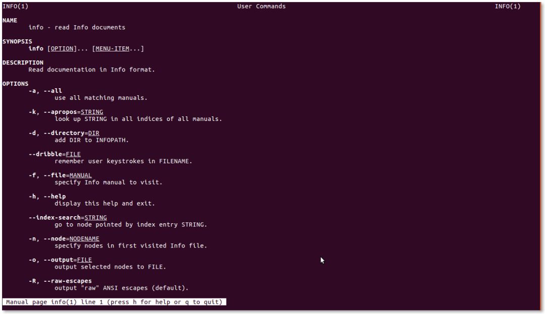 Linux info怎么使用
