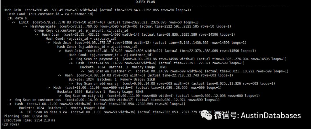 PostgreSql 复杂的查询该怎么分析