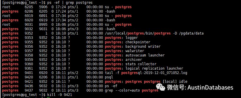 通过linux命令来将postgresql杀死有什么影响