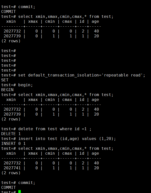 POSTGRESQL  RC事务处理与ORACLE MYSQL 的区别以及对PGFANS群里面的问题的实例分析