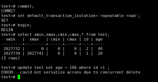 POSTGRESQL  RC事务处理与ORACLE MYSQL 的区别以及对PGFANS群里面的问题的实例分析