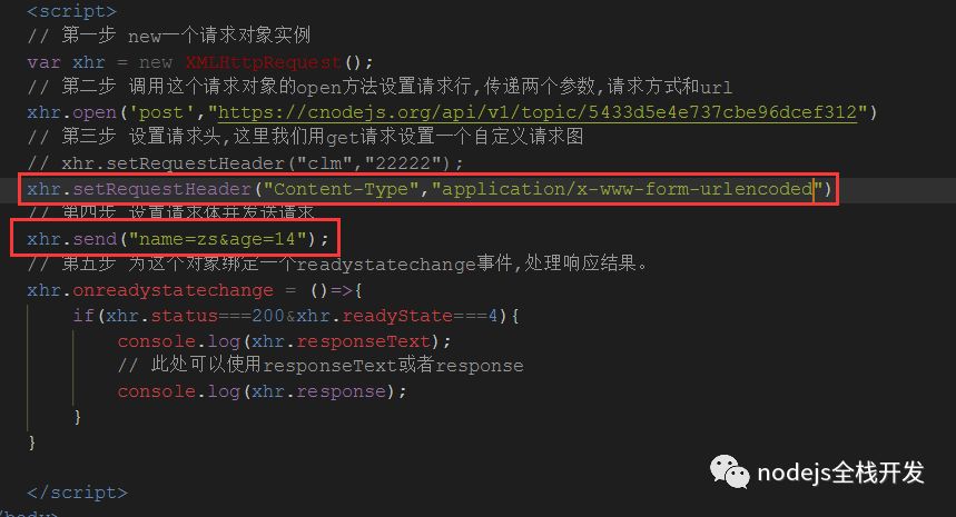 node.js中从http规范角度来看xmlhttprequest发送请求的示例分析