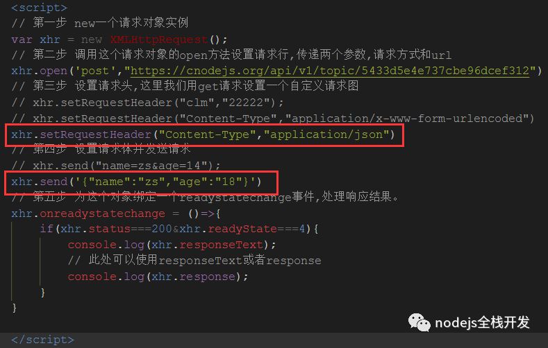 node.js中从http规范角度来看xmlhttprequest发送请求的示例分析